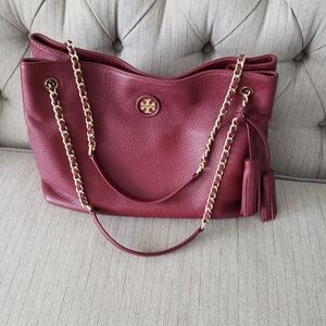 Tory Burch Thea leather whipstitch shoulder bag